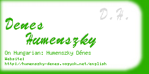 denes humenszky business card